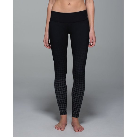 FINAL PRICE Lululemon Wunder Under Leggings Giant Houndstooth Dip Dye Deep Coal - Picture 1 of 7